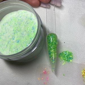 Green and turquoise Confetti acrylic mix
